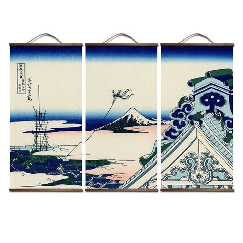 Hokusai - Mont Fuji - Le temple d'Asakusa Honganji